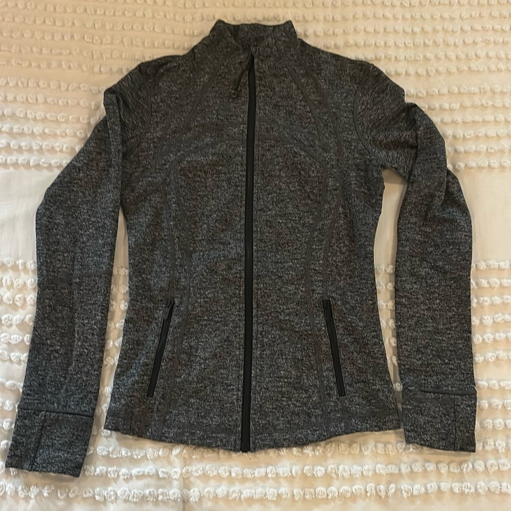 lululemon defined jacket heather black size 10